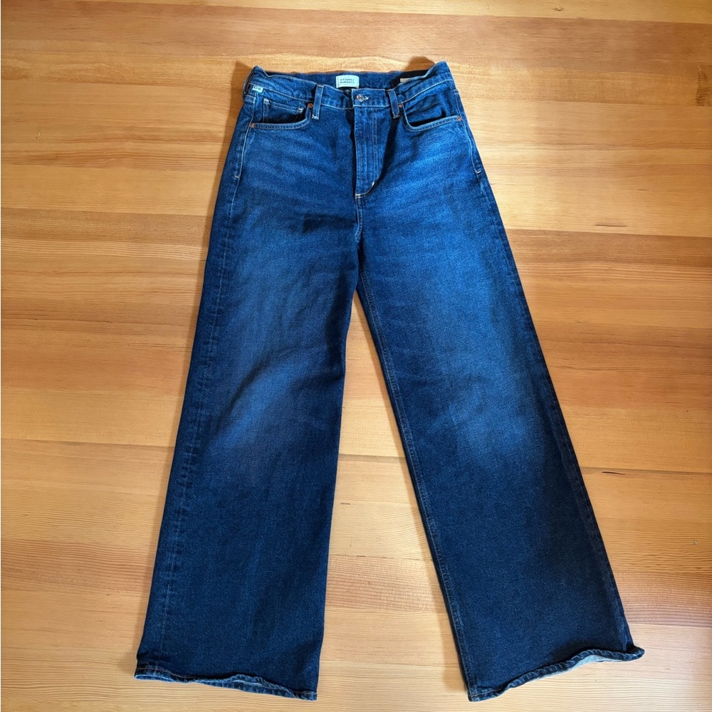 Citizens Of Humanity Paloma Dark Blue Wide-Leg Jeans